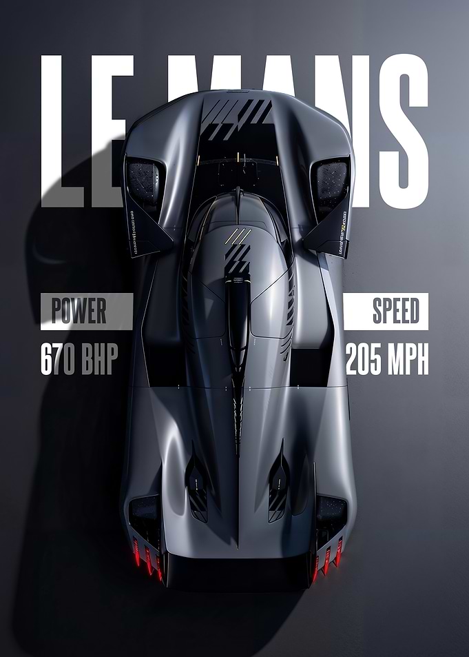 Grey Race Car Top View