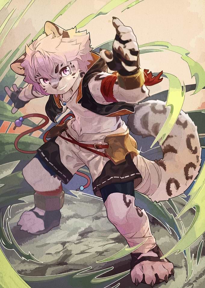 Anthropomorphic Snow Leopard Character Art
