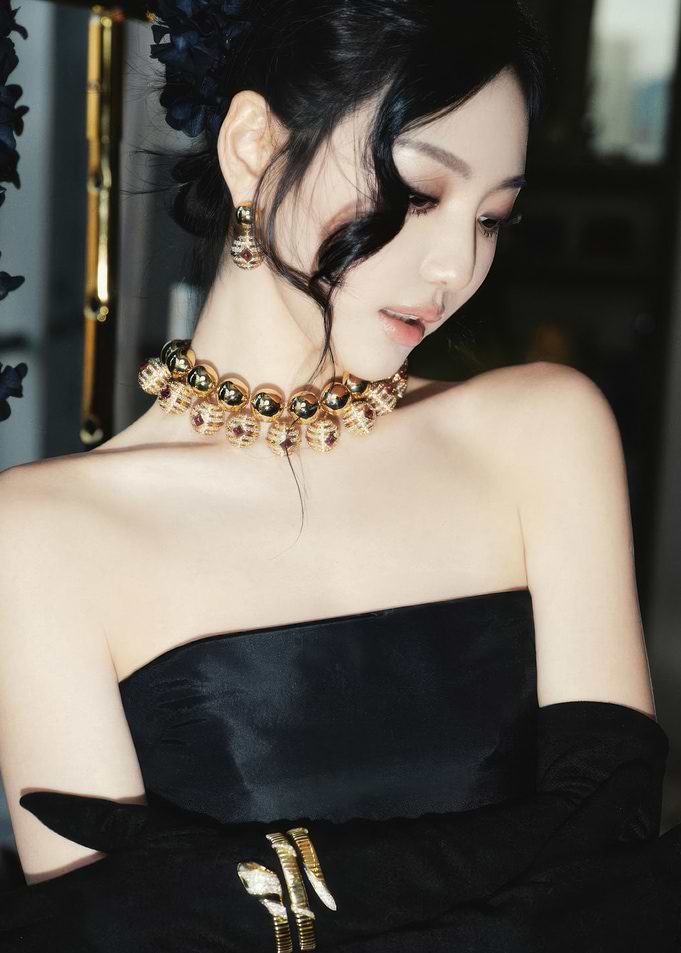 Elegant Woman in Black Dress