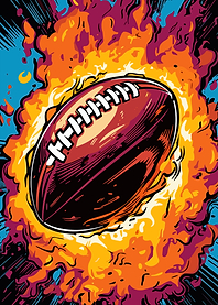 Flaming Football Pop Art Illustration