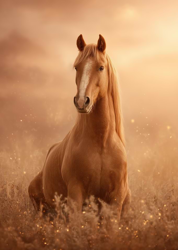 Brown Horse At Golden Hour