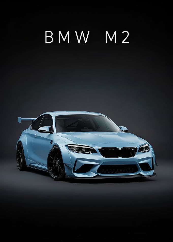 BMW M2 Light Blue poster