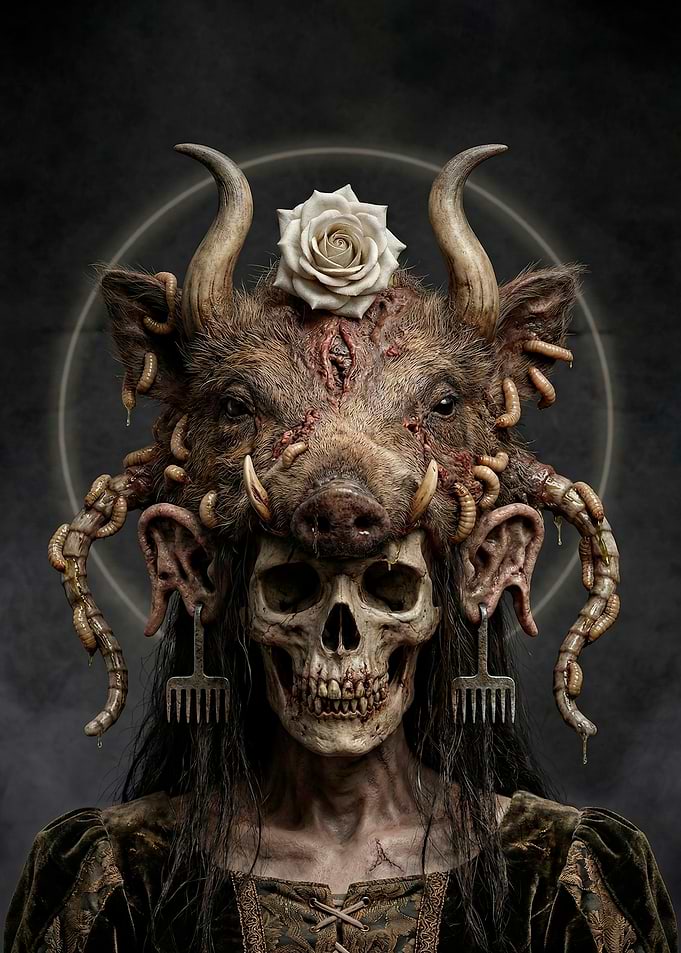 The Swine Queen - Cursed Folk Horror & Decay Art