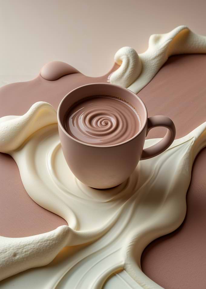 Pastel Hot Cocoa Minimal Art Print
