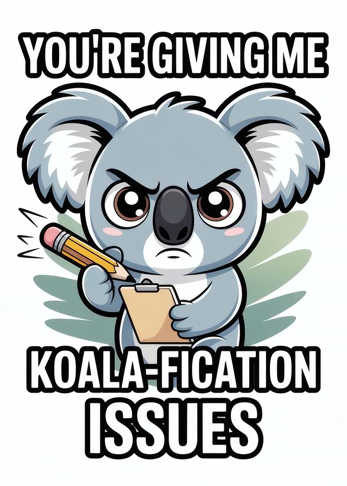 Koala-fication Issues Angry Koala Cartoon