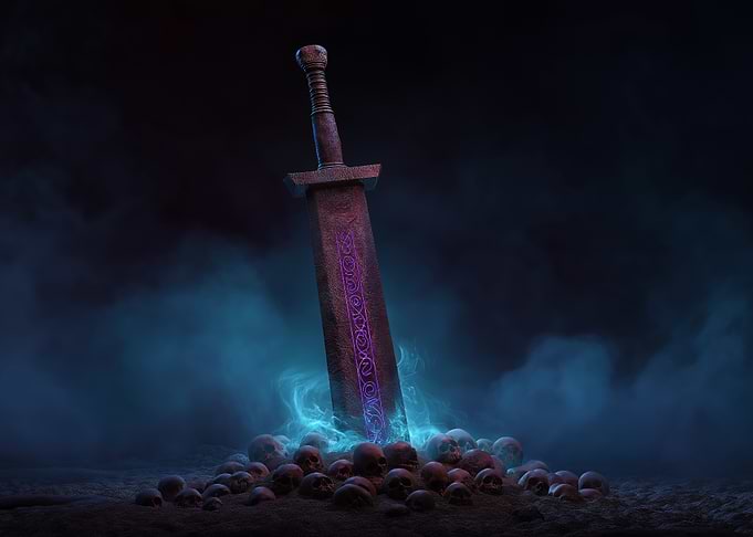 Mystical Sword in Skulls