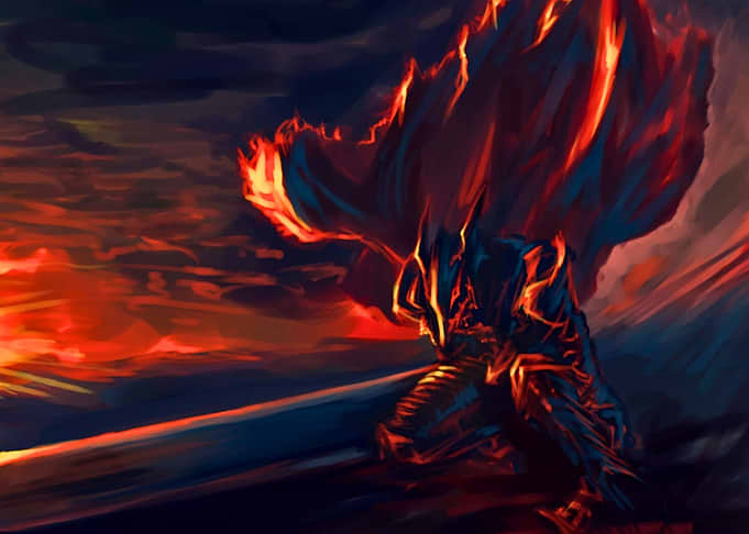 Fiery Warrior Digital Art