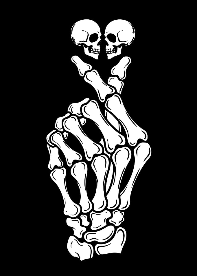 Skeleton Hand Love Sign