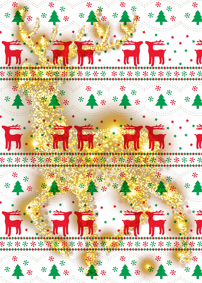 Christmas Reindeer Pattern with Lights