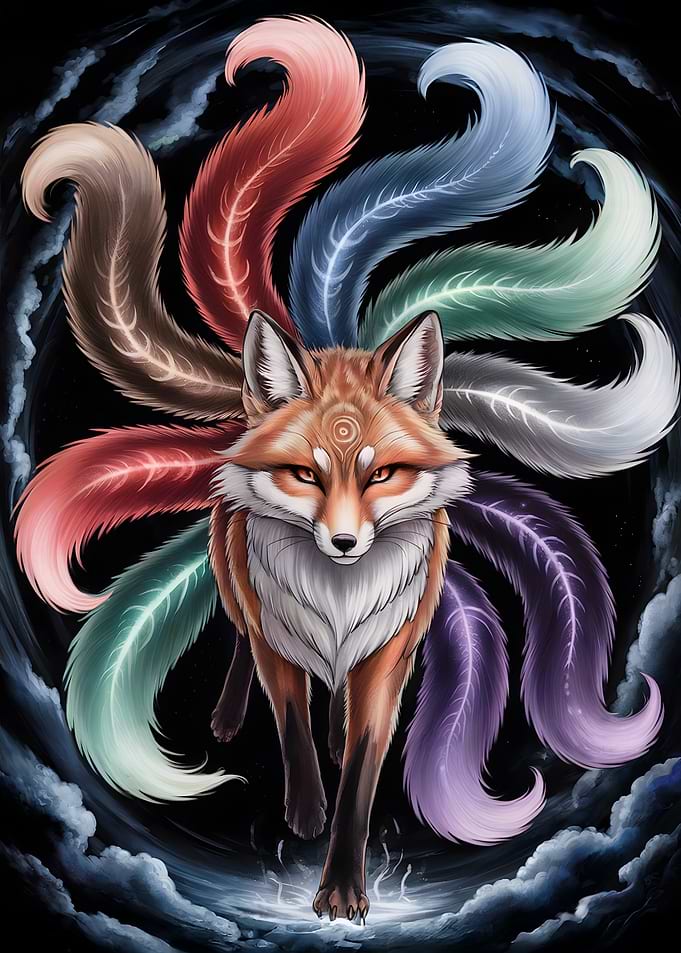 Nine-Tailed Fox Digital Art