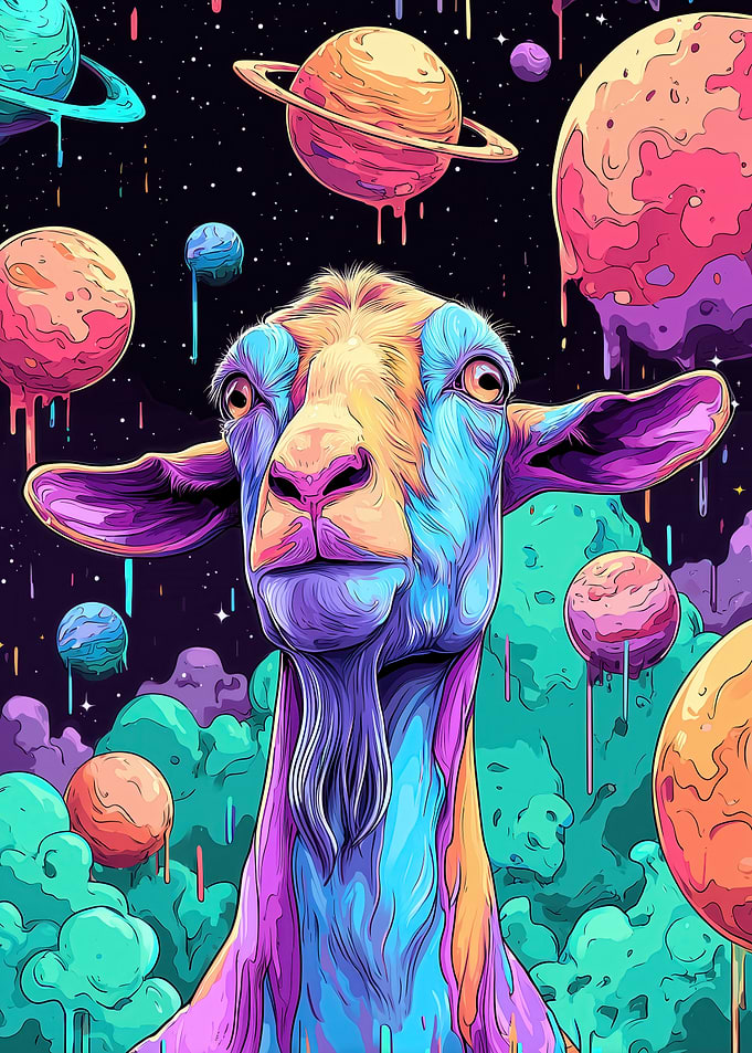 Psychedelic Goat in Space