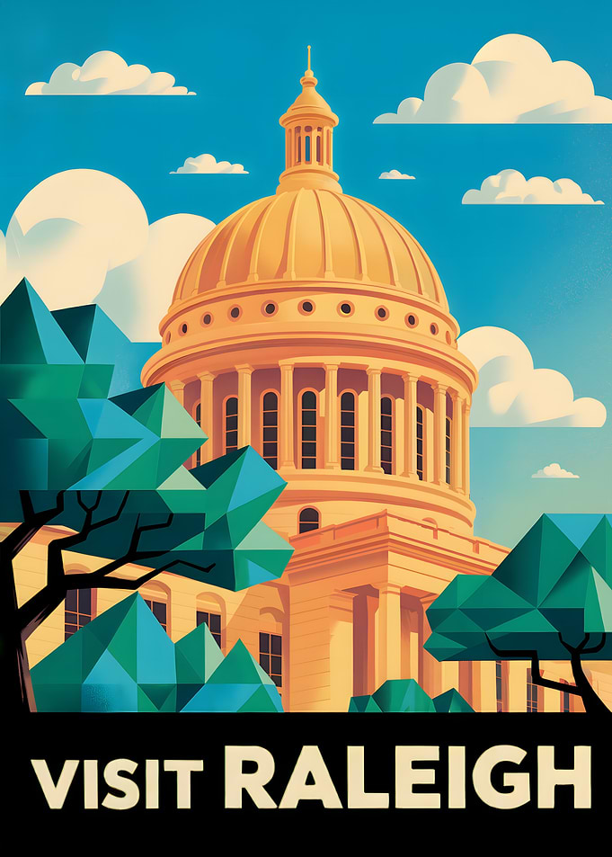 Visit Raleigh Travel Poster