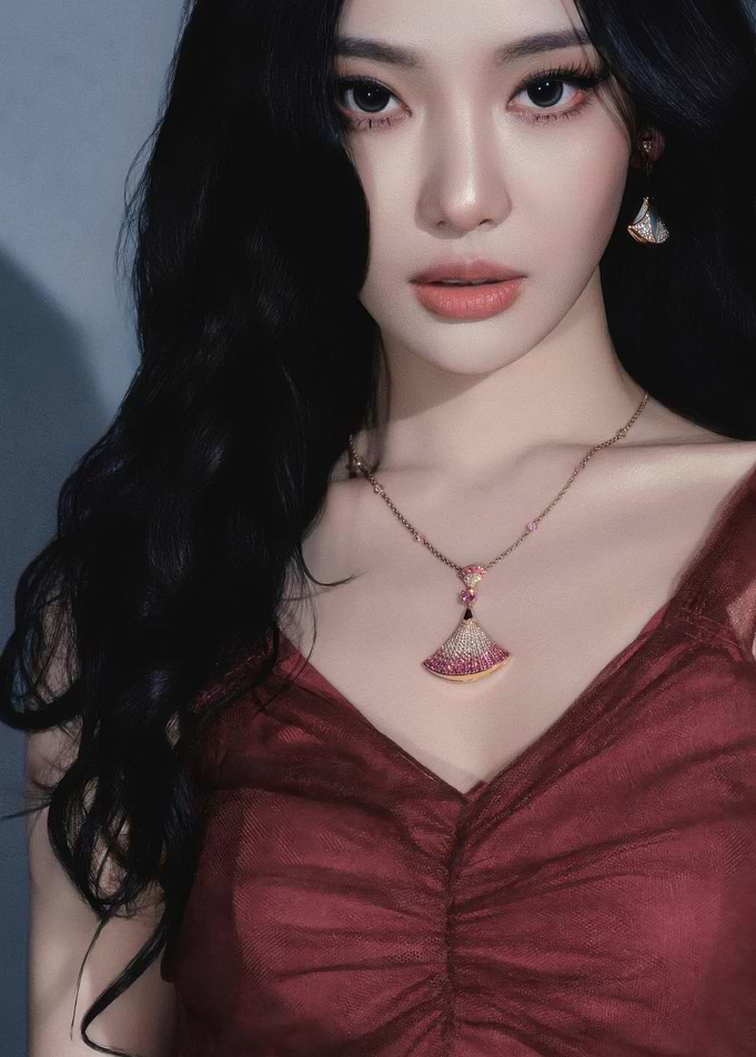 Woman with Jewelry and Red Dress