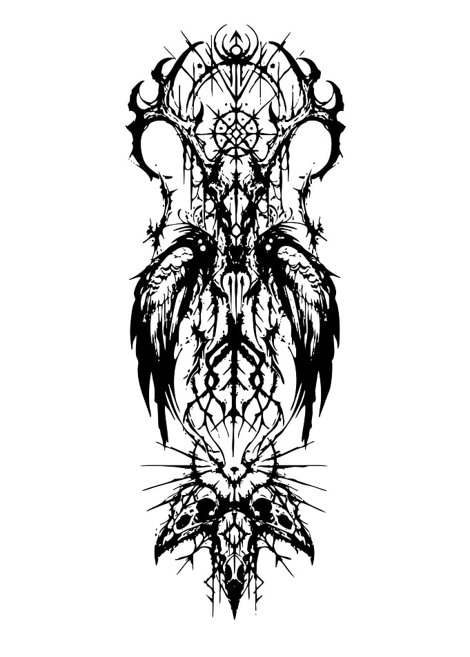 Abstract Black and White Gothic Design