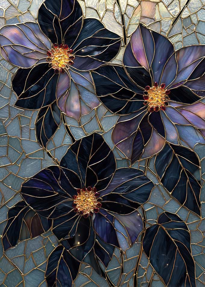 Floral Stained Glass Art