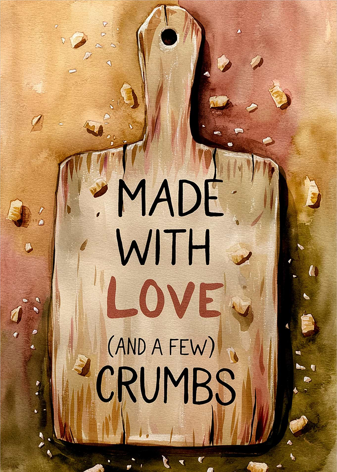 Made with Love Cutting Board Art
