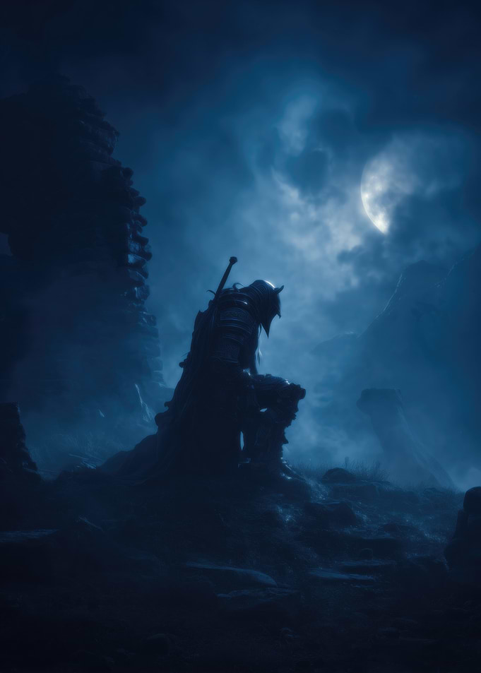 Dark Knight Under Moonlight