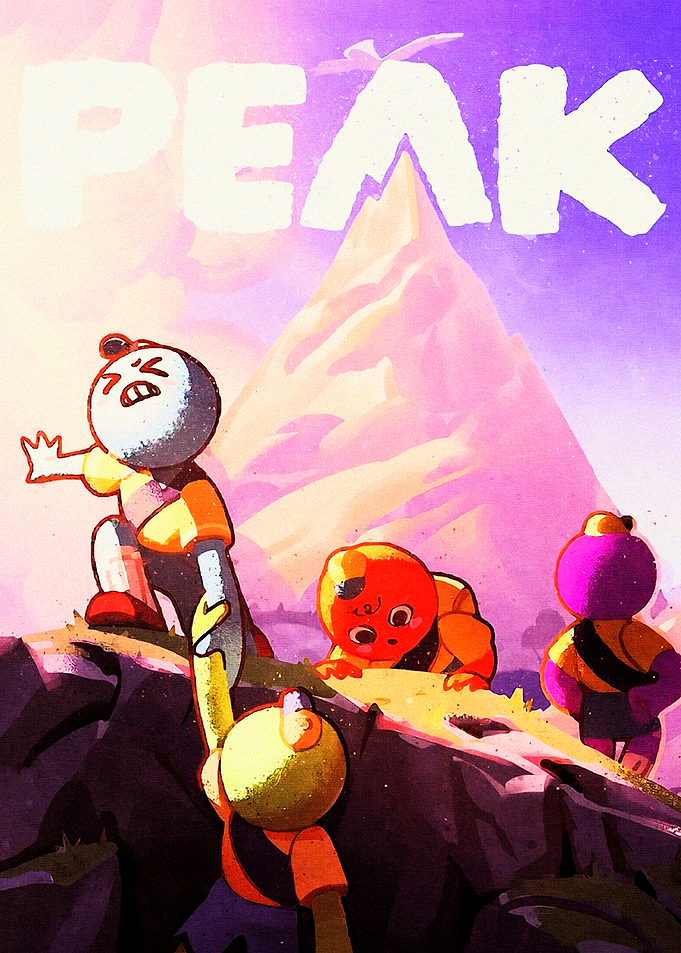 Cartoon Mountain Climbing Adventure