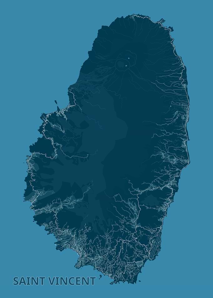 Saint Vincent Island Topographic Map