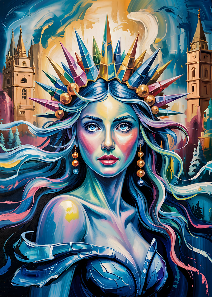 Crystal Crowned Woman Portrait