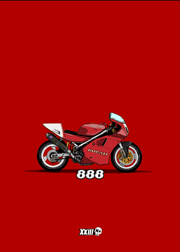 Ducati 888 garage wall art