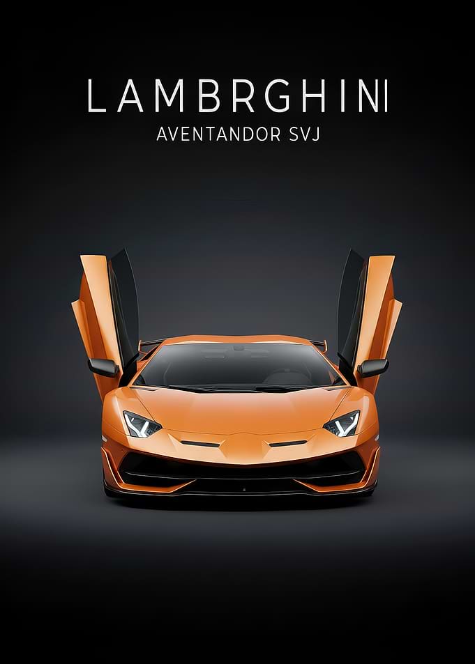 Lamborghini Aventador SVJ Orange poster