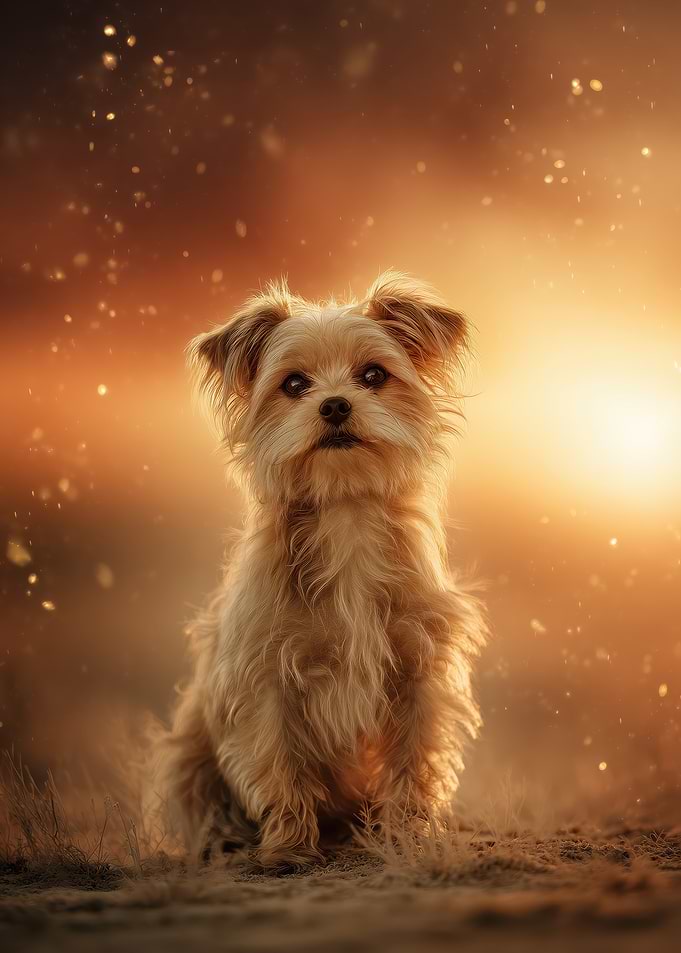Cute Dog Portrait in Golden Light