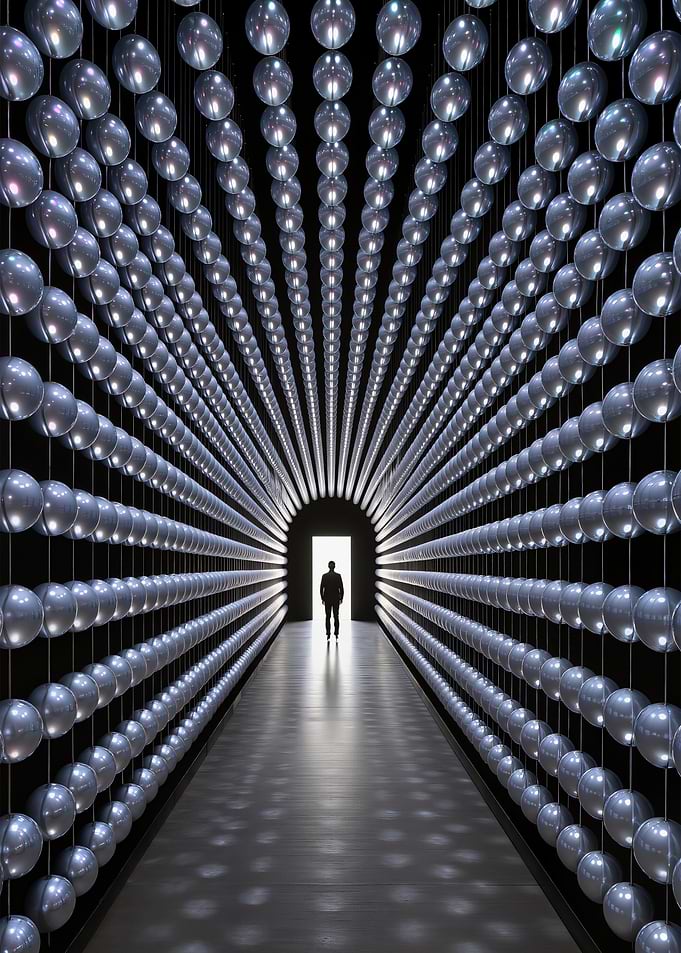 Tunnel of Spheres with Figure