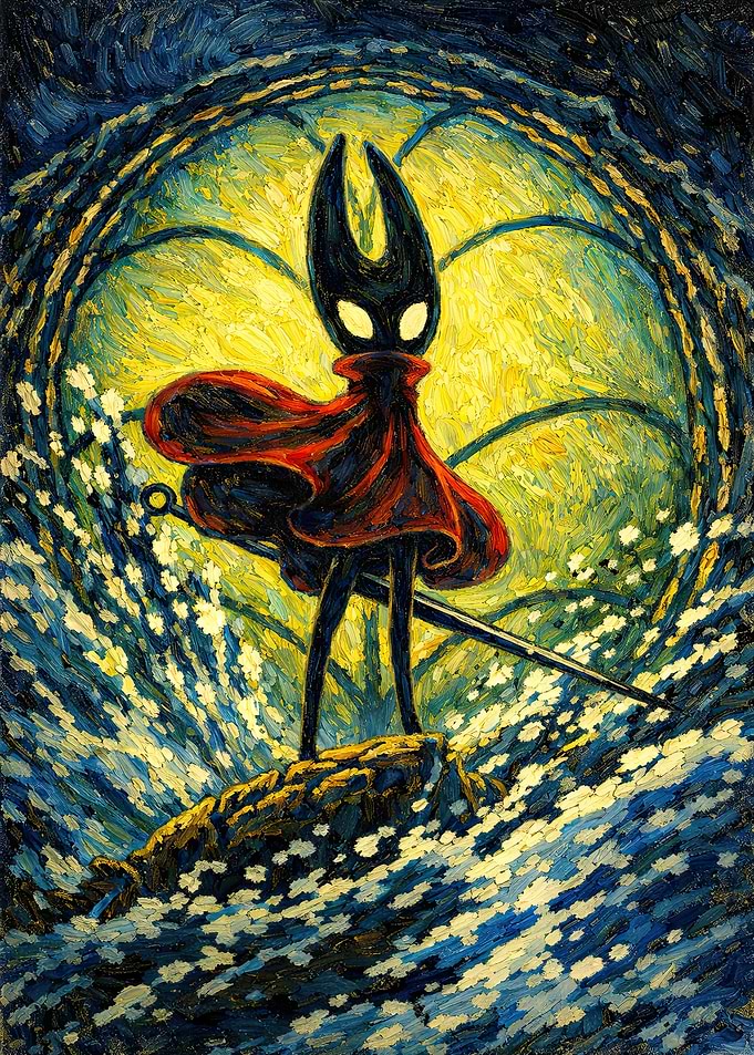 Hollow Knight Van Gogh Style Painting