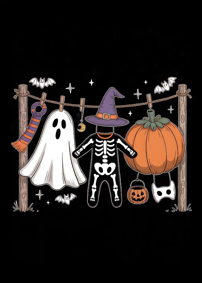 Halloween Costumes on Clothesline