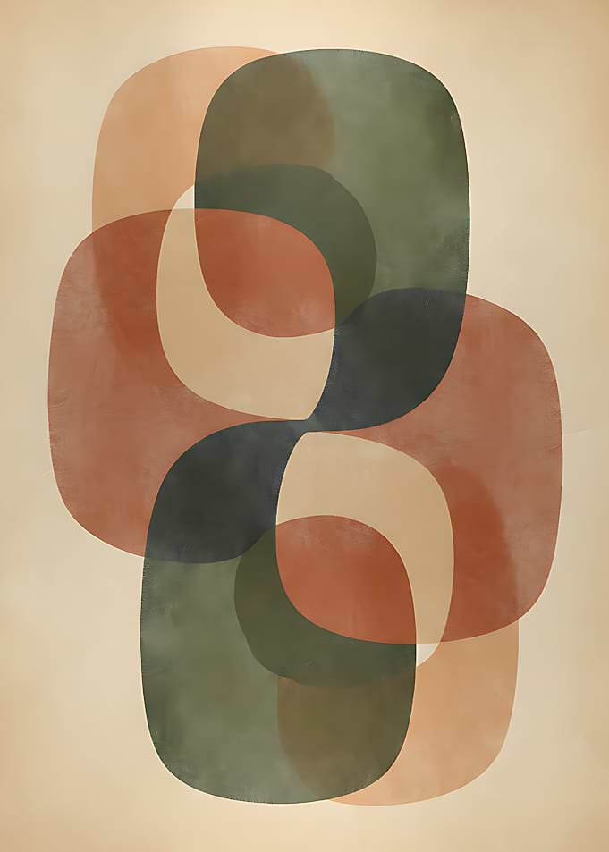 Abstract Geometric Shapes in Earth Tones