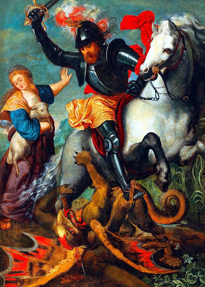 Saint George Slaying the Dragon Painting