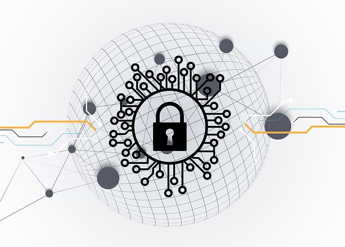 Cyber Security Lock on Global Network