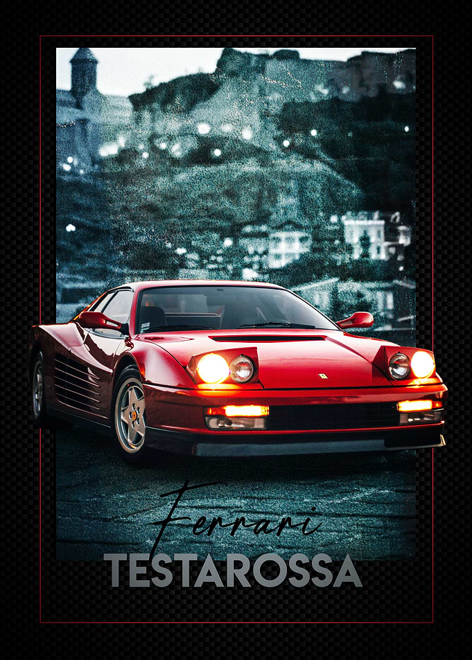 Ferrari Testarossa Carbon Poster
