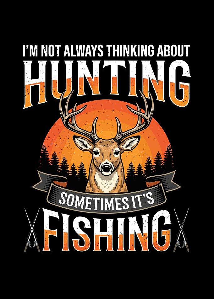 Hunting and Fishing Wall Art for Outdoor Lovers Vintage Wildlife Sunset Poster