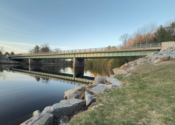 Bridge over water with reflection