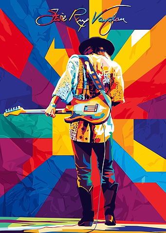 Stevie Ray Vaughan Colorful Pop Art