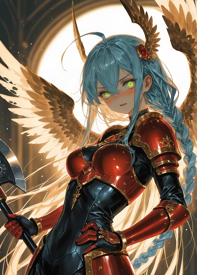 Anime Angel Warrior with Axe