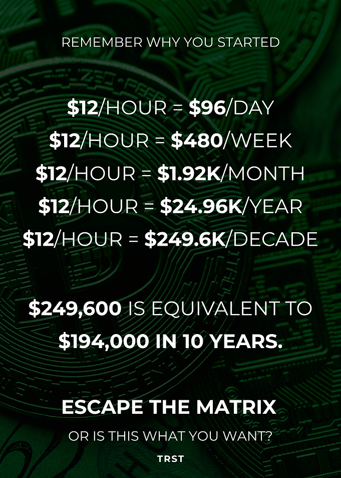 Escape the Matrix – Wage Reality Breakdown Minimalist Financial Motivation Poster
