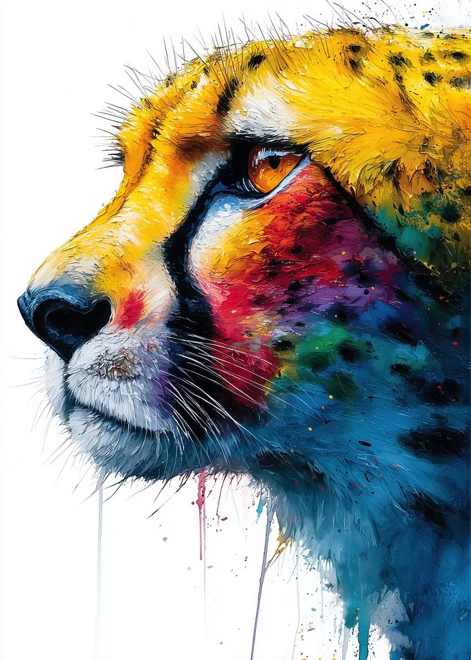 Colorful Cheetah Portrait