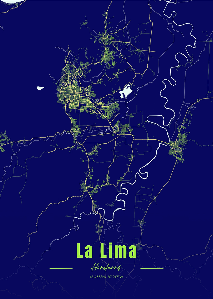 La Lima, Honduras City Map