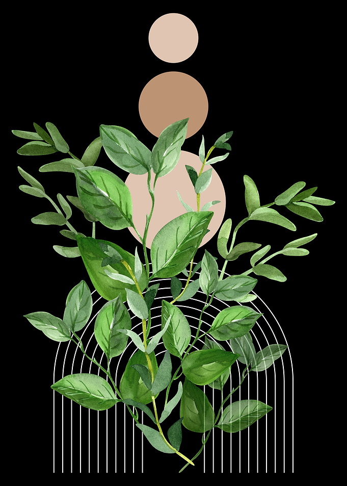 Botanical Watercolor with Geometric Elements