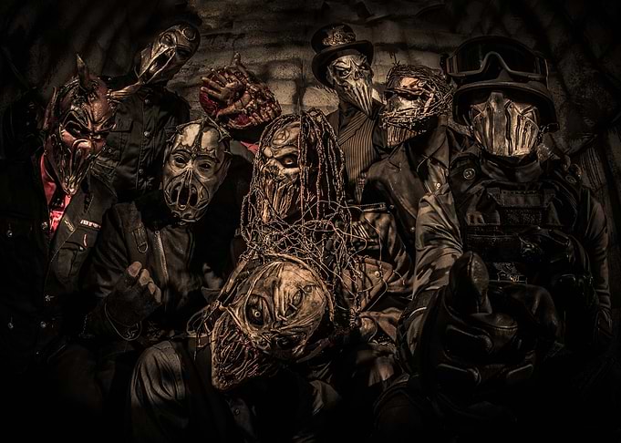 Group of People in Scary Masks