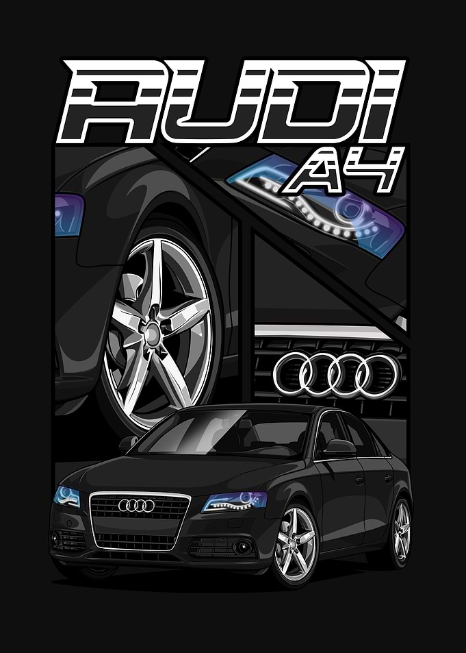 Audi A4 Car Illustration