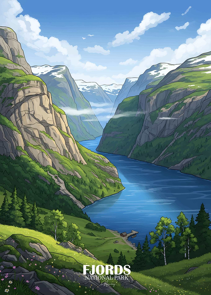 Fjords National Park Landscape Norway