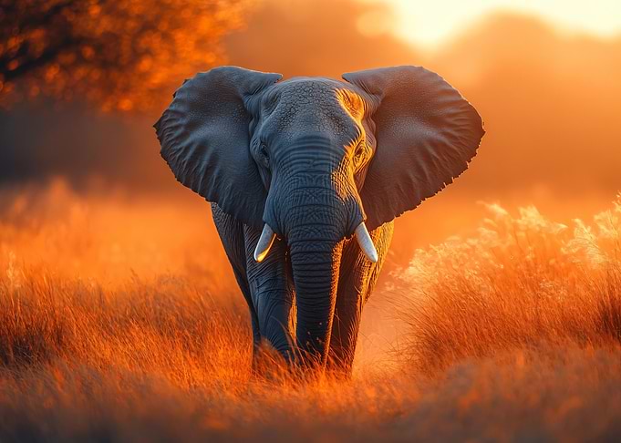 Elephant in Golden Light