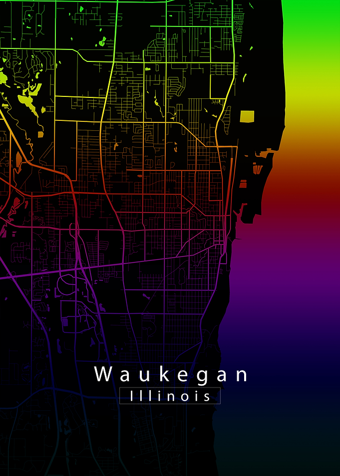 Waukegan Illinois - Rainbow City Map