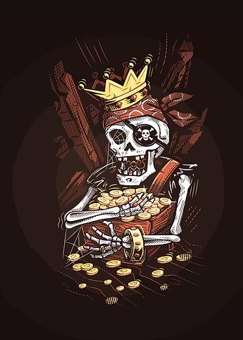 Pirate Skeleton with Gold