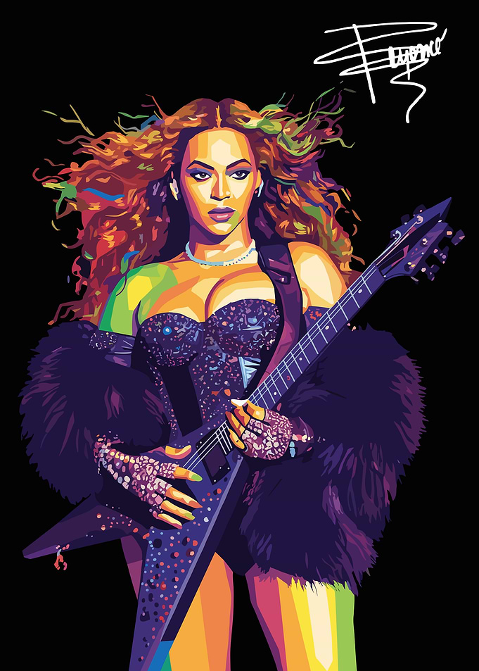Beyonce with Guitar