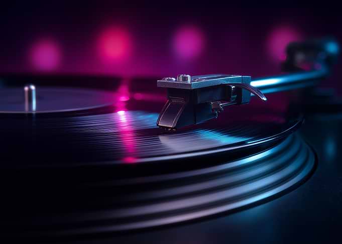 Turntable in Neon Lights